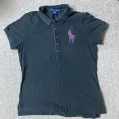 Y2K 00s ラルフローレン ビッグポニー ポロシャツ黒 美品ラインストーン