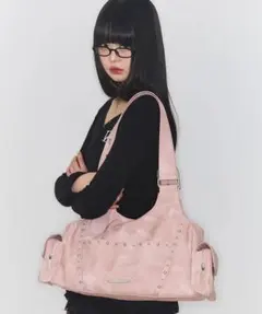 【新品未使用】ILLIGO ループダブルポケットショルダーバッグピンクのサムネイル
