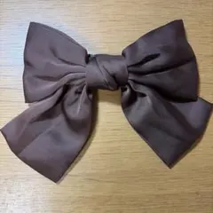 ブラウン ハンドメイド リボンヘアアクセサリー
