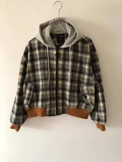 チェック柄フード付きジャケット