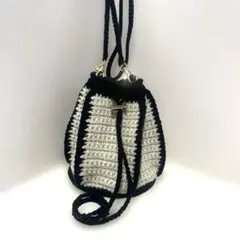 ハンドメイド(431) 手編み かぎ針編み　巾着ショルダーバッグ