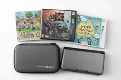 3DS LL シルバーブラック 本体＋ソフト3本 箱なし 充電器なし