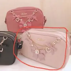 Lizlisa リズリサ　チャーム付きポシェット　ショルダーバッグ ピンク