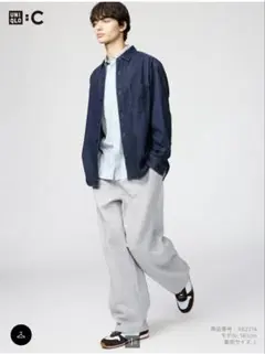 ユニクロc スウェットワイドパンツ m