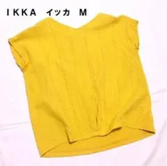 IKKA イッカ 半袖 綿 Tシャツ カットソー★黄色　 カットワーク　Ｍのサムネイル