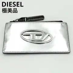 希少 DIESEL Dロゴ フラグメントケース シルバー レザー 大人気 極美品