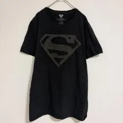 スーパーマン クルーネック 半袖 ロゴ Tシャツ M 黒 綿 ストリート カジのサムネイル