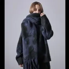 CLEL モヘアブレンドシャギーデザイン大判マフラー