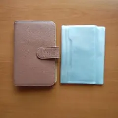 LIZDAYZ 牛革　通帳ケース サーモンピンク