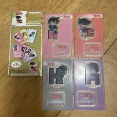 名探偵コナン アクリルスタンドセット 4種 缶バッチおまけ付き。