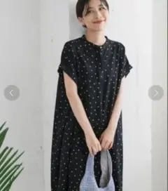 新品◎アーバンリサーチドアーズ ◎リネンドットフレアワンピース