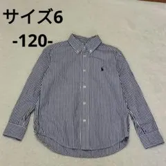 ラルフローレン キッズ BDシャツ ストライプ ポニー刺繍 サイズ6 120前後