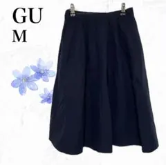 【GU】ジーユー✨美品✨フレアスカート【M】オールシーズン　リネン　麻　春夏秋冬