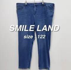 SMILE LAND デニムパンツ 122 4L ブルー ゆったり ストレッチ