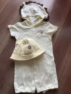 値下げ❗️帽子付き！コムサイズムフード付き半袖ロンパース