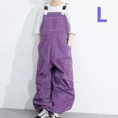 EDWIN バルーンオーバーオール　サロペット　パープル　STEP MARK L