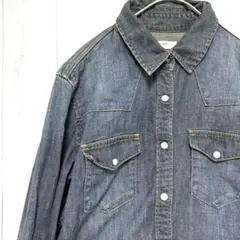 バックナンバー BACK NUMBER デニムシャツ 長袖シャツ 紺ネイビー Mのサムネイル
