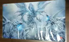 遊戯王 公式 プレイマット 白き龍の威光 青眼 ブルーアイズ 未開封 青眼の白龍 プレイマット 遊戯王の日 遊戯王の日 白き龍の威光