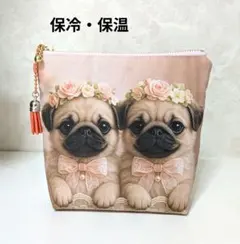 ❣️保冷・保温 マチ付きポーチ ポメラニアン✨️おまけチャーム付き