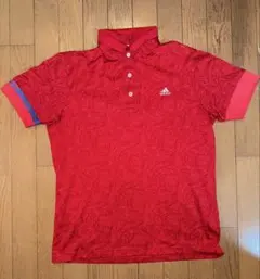 adidas アディダス 半袖ポロシャツ 赤 レッド L ゴルフウェア