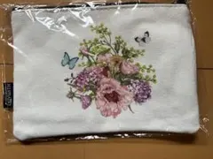 花柄ホワイトポーチ