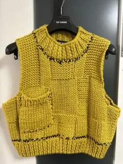 7412-1 ラフシモンズ RAF SIMONS ベスト カシミヤ アンゴラ混 7412 RAF SIMONS ニットベスト イタリア製 カシミヤ アンゴラ混