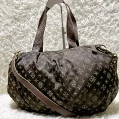 russet 2way ショルダーバッグ モノグラム ナイロン レザー ブラウン