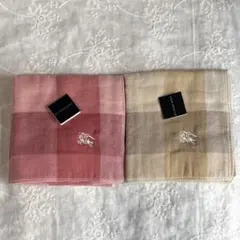 【hapikuro様専用】 バーバリー ガーゼタオル ハンカチ チェック柄 ２枚