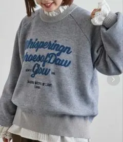 【新品】coen グレー プリントセーター Mサイズ