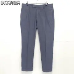 美品】INCOTEX 千鳥柄 テーパード コットン スラックス パンツ 52