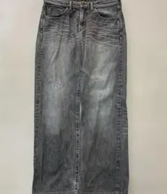 スワッガーSWAGGERブラックデニムパンツ　ダメージY2K黒ロゴGパン.古着のサムネイル