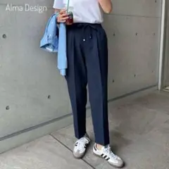 【新品】Alma Design ドローストリング テーパードパンツ　大きめ