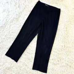 【希少✨】プリーツプリーズ　ロングパンツ　ストレート　4サイズ　ネイビー 希少✨】プリーツプリーズ ロングパンツ ストレート 4サイズ