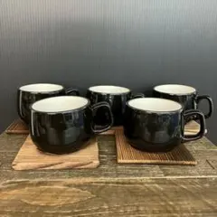 ヴィンテージコーヒーカップ5客年代物　新品未使用　陶器　年代物