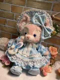 リーナベルＳ　うさぎ　ピンクワンピース６点コスチューム　耳が見えるボンネット リーナベルS うさぎ ピンクワンピース6点コスチューム 耳が見える