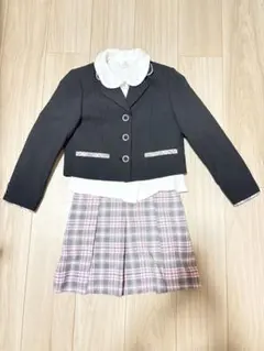 ピンクとくろのチェック柄セット！(ブレザー、スカート、ワイシャツ)