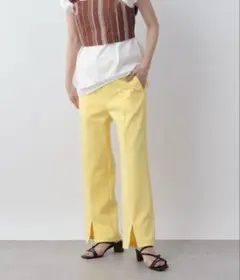 LOWRYSFARM スタイルUP スリットポンチパンツ イエロー