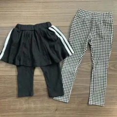 女の子 110cm ボトムス 2点セット スカッツ 西松屋 ギンガムチェック