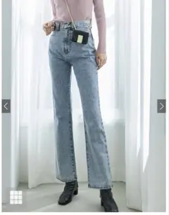 GRL ハイウエストセミフレアデニムパンツ［Cu289］