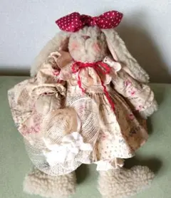 カントリードールバニーちゃんミニバニー付き(水色ピンクリボン