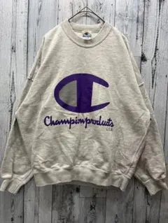 ♠️90s チャンピオン　ヴィンテージ　トレーナー　ビッグロゴ　希少　パープル