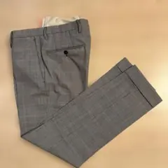 INCOTEX グレー チェック柄 スラックス パターン30 サイズ44