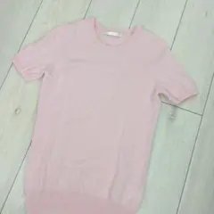 100%カシミヤ ピンク 半袖ニット M　ユニクロ