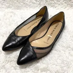 【美品】 ファビオルスコーニ パンプス レザー メッシュ フラット 現行
