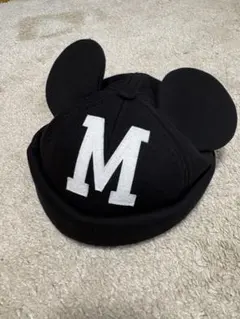 ミッキーマウス耳付きキャップ 黒