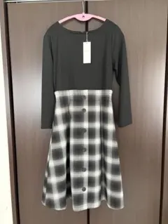 【新品未使用】anySiSエニィシス/カットソードッキングワンピース　チェック