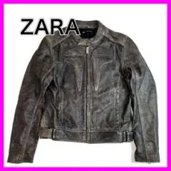 【綺麗】 ZARA ラムレザー ライダースジャケット 羊革 ダークブラウン