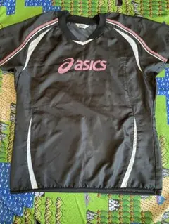 asics アシックス ピステ半袖　Lサイズ 黒/ピンク バレーボール