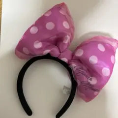 ディズニー　ミニー　水玉リボンカチューシャ