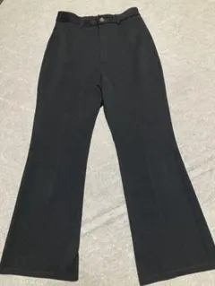 GU ジーユー 【L】黒 フレアパンツ ウエストゴム入 オフィス